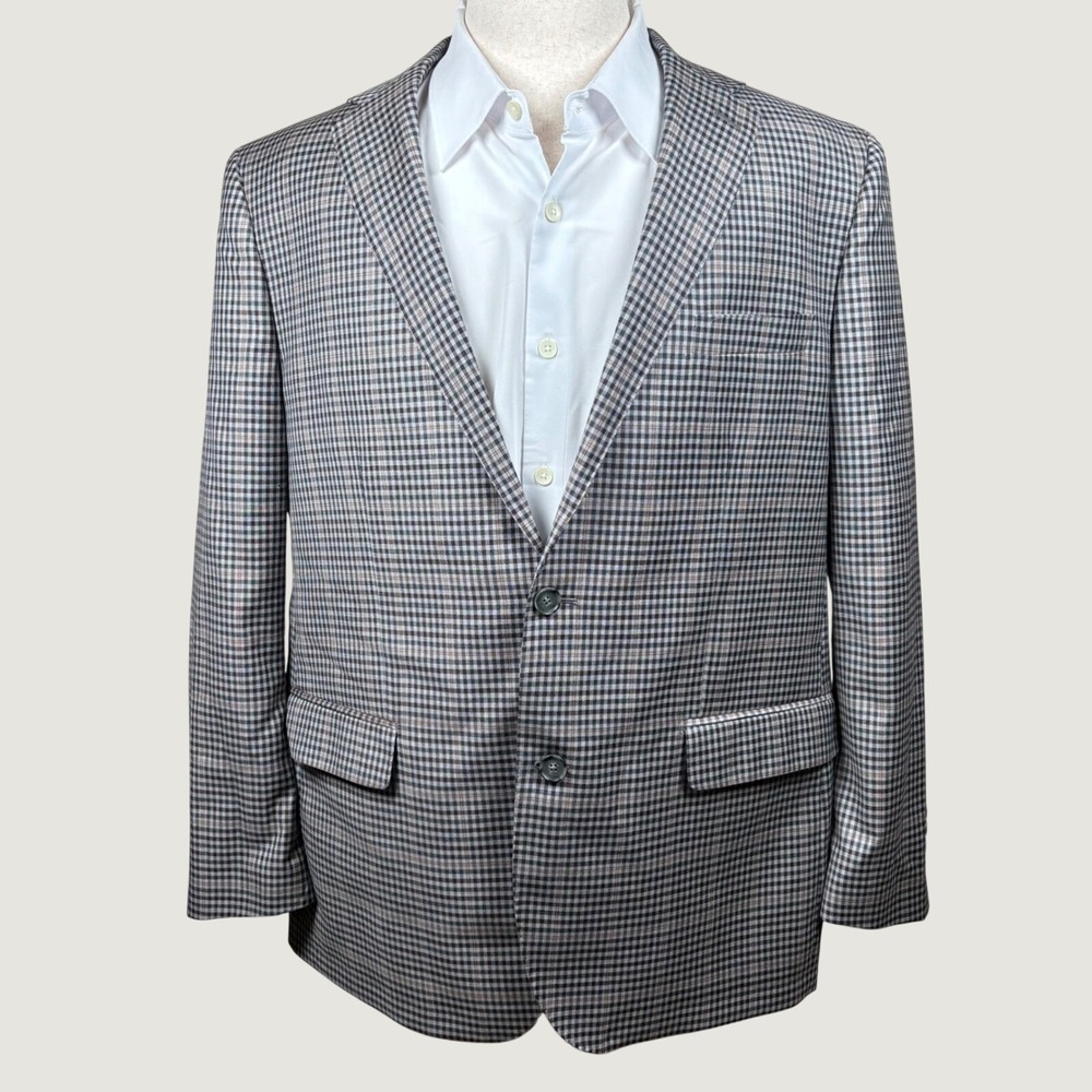 Cremieux Loro Piana Fabric Blazer Jacket 46R Check Wool Sport Coat Italy GUC